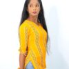 Yellow Cotton Short Kurti – Printed for Women